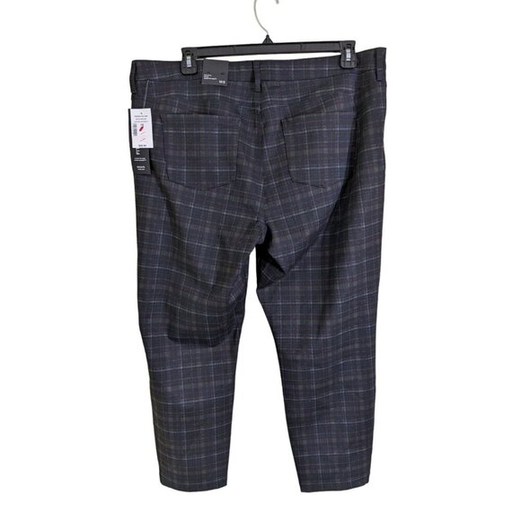 Womens 18 New Smoothing Pants Plaid Luxe Ponte Dark Academia Multicolor Stretch - Picture 2 of 5